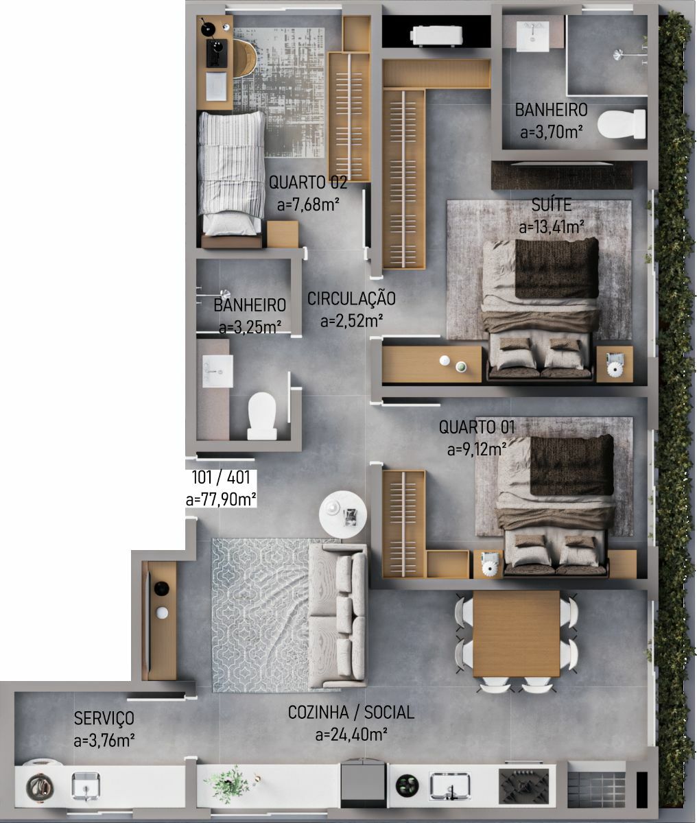 Apartamento à venda com 3 quartos, 77m² - Foto 12